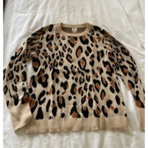 Cheetah Print Knit Sweater, Size M